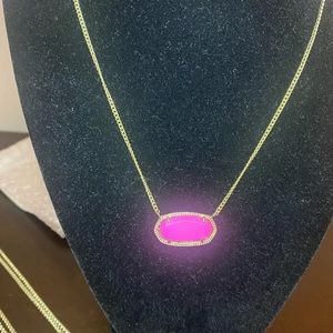 Kendra Scott Magenta Dylan necklace Gold hardware